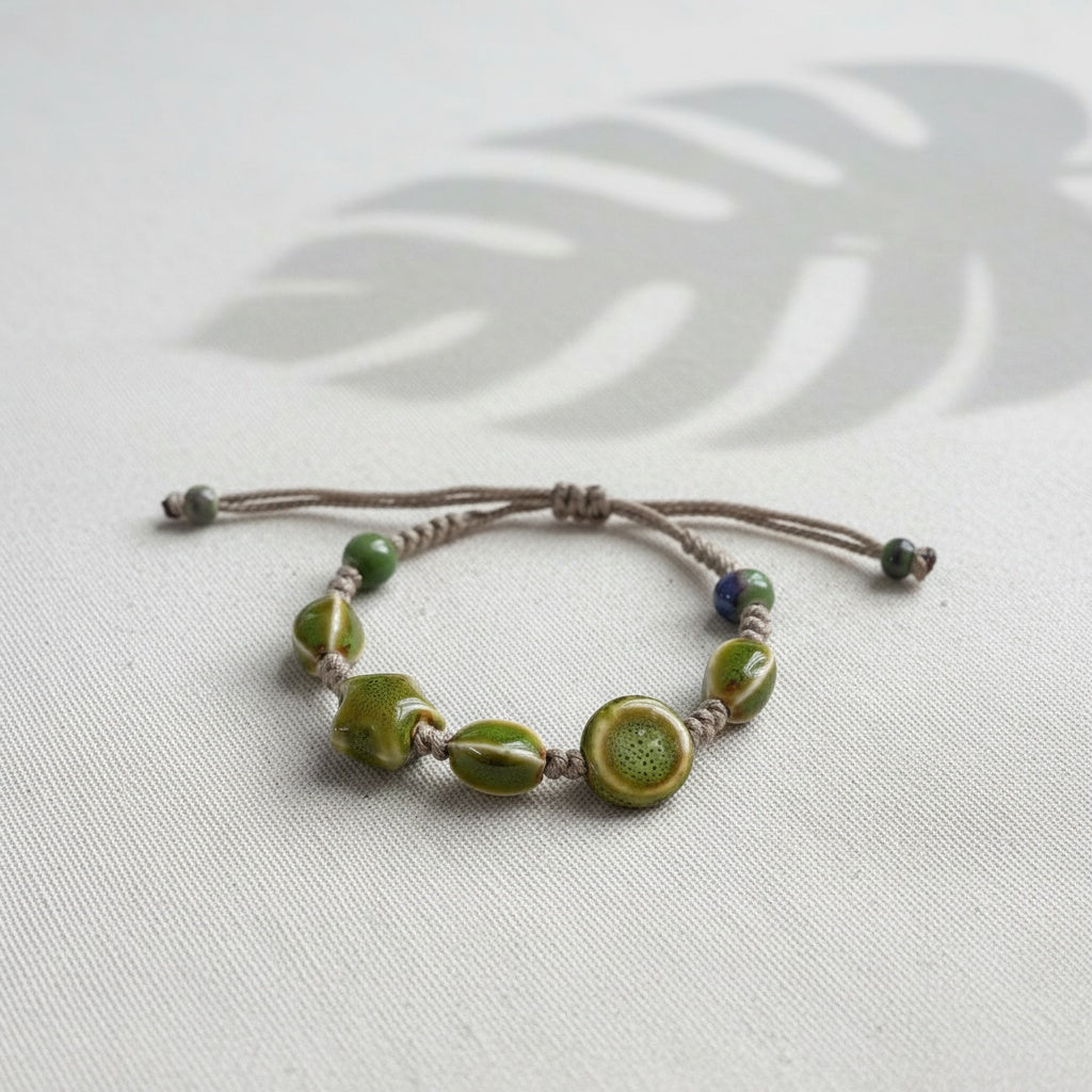 Forest Glow Ceramic Charm Bracelet