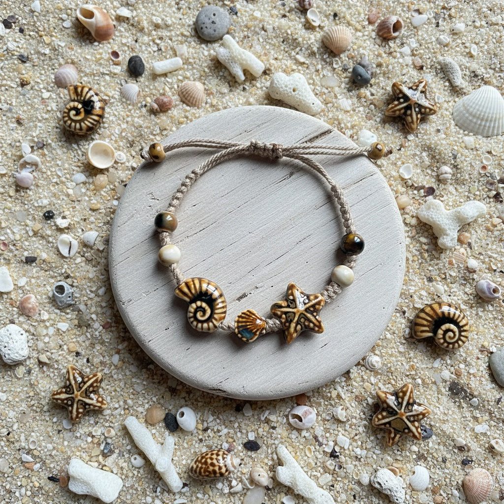 Ocean Breeze Ceramic Charm Bracelet