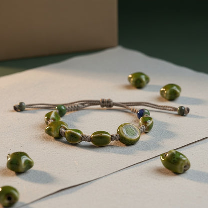 Forest Glow Ceramic Charm Bracelet