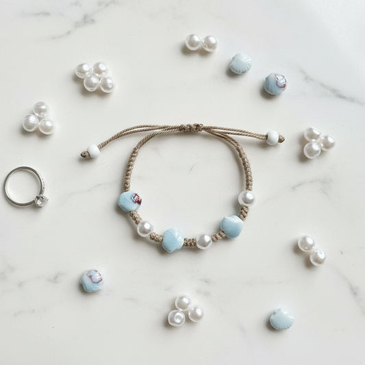 Ocean Pearl Ceramic Charm Bracelet