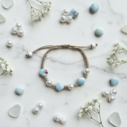 Ocean Pearl Ceramic Charm Bracelet