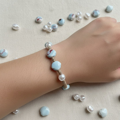 Ocean Pearl Ceramic Charm Bracelet